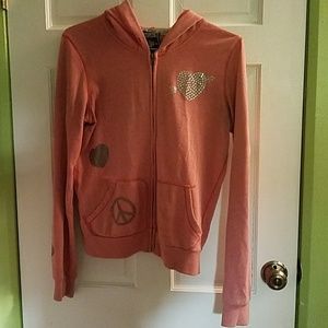 PINK Medium Zip-Up Sweater